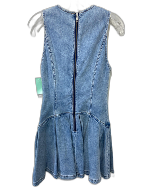 Alice + Olivia Jeans Size S / 6 Blue Cotton Blend Denim Sleeveless Dress Blue / S / 6