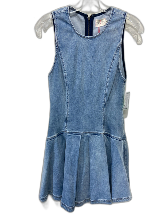 Alice + Olivia Jeans Size S / 6 Blue Cotton Blend Denim Sleeveless Dress Blue / S / 6