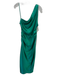 Michelle Mason Size S / 6 Emerald Green Silk One Shoulder Ruched Side Midi Dress Emerald Green / S / 6