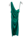 Michelle Mason Size S / 6 Emerald Green Silk One Shoulder Ruched Side Midi Dress Emerald Green / S / 6