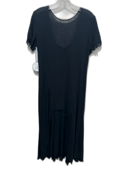 Staud Size XS / S Black No Fabric Tag Semi Sheer Textured Short Sleeve Dress Black / XS / S