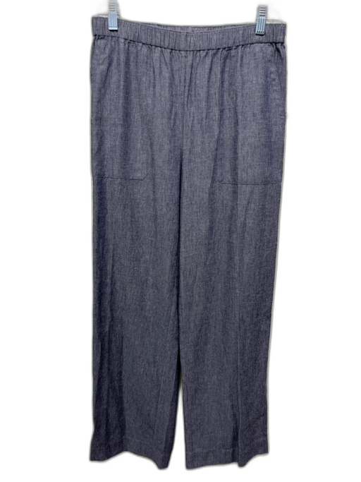 Vince Size S Blue Gray Viscose & Linen Blend Drawstring Waist Wide Leg Pants Blue Gray / S