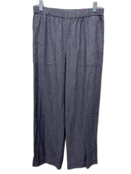 Vince Size S Blue Gray Viscose & Linen Blend Drawstring Waist Wide Leg Pants Blue Gray / S