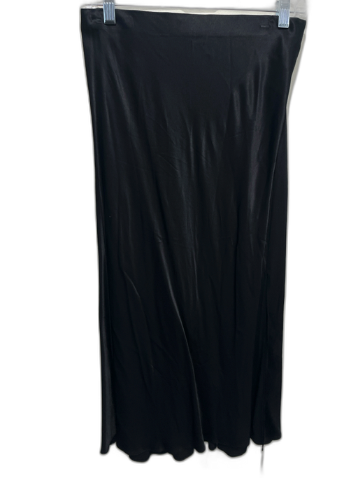 Rails Size S Black Rayon & Viscose Satin Feel Elastic Waistband Midi Slip Skirt Black / S