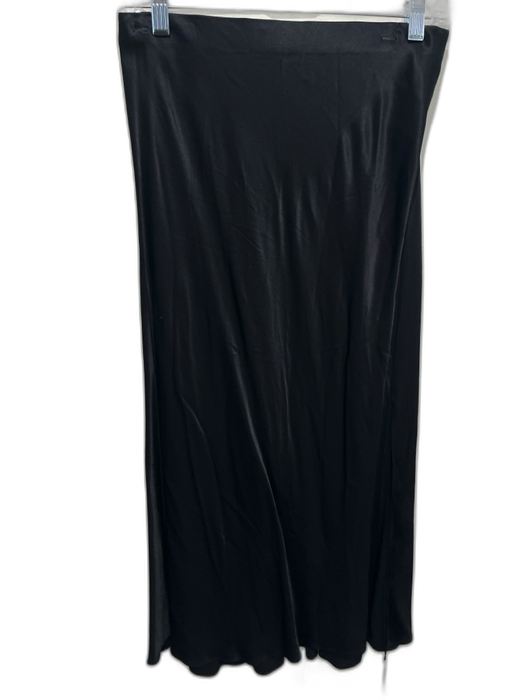 Rails Size S Black Rayon & Viscose Satin Feel Elastic Waistband Midi Slip Skirt Black / S