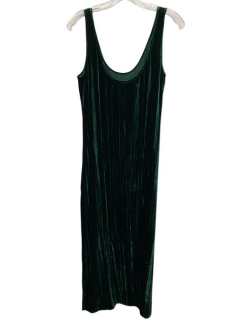 Enza Costa Size 1 / S Emerald Green Viscose & Silk Velvet Scoop Neck Maxi Dress Emerald Green / 1 / S