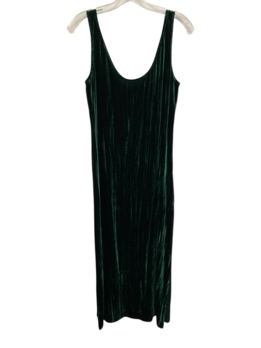Enza Costa Size 1 / S Emerald Green Viscose & Silk Velvet Scoop Neck Maxi Dress Emerald Green / 1 / S