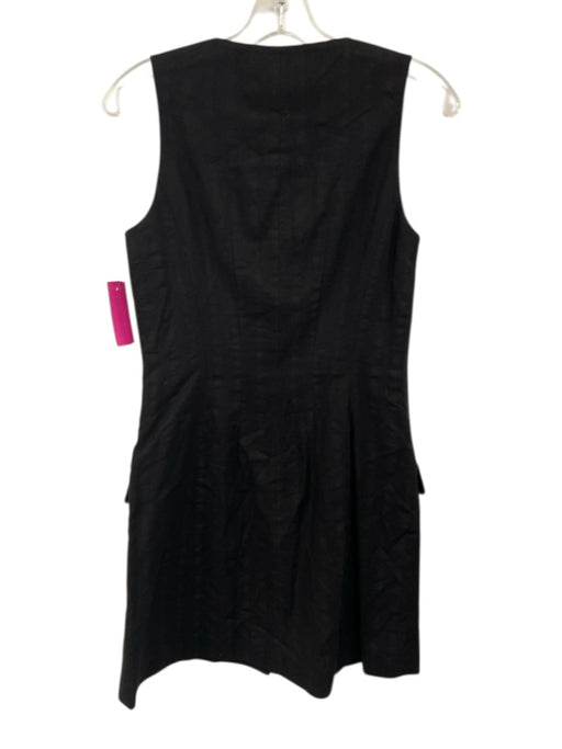 Rag & Bone Size 4 Black Cotton & Linen Brass Hardware Button Down Dress Black / 4