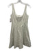 Staud Size 8 Cream & Green Cotton Blend Pinstripe Paneled Above Knee Dress Cream & Green / 8