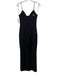 Chiara Boni Size 8 Black Polyamide Blend Rhinestone V Neck Slim Flare Jumpsuit Black / 8