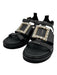 Roger Vivier Shoe Size 40 Black, Gold, Clear Leather Upper Crystal Sandals Black, Gold, Clear / 40
