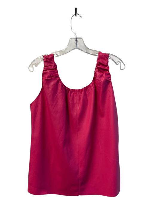 Dolce Cabo Size Est M Pink Polyurethane Faux Leather Solid Sleeveless Lined Top Pink / Est M
