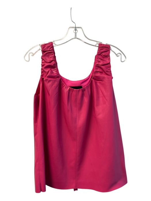 Dolce Cabo Size Est M Pink Polyurethane Faux Leather Solid Sleeveless Lined Top Pink / Est M