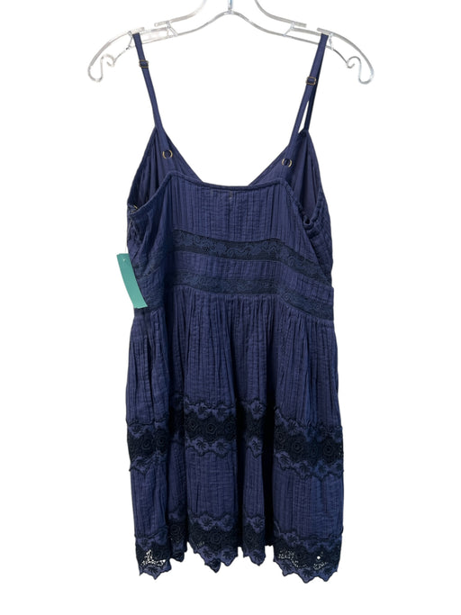 Love Shack Fancy Size 6 Indigo Cotton V Neck Adjustable spaghetti straps Dress Indigo / 6