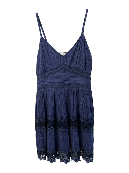 Love Shack Fancy Size 6 Indigo Cotton V Neck Adjustable spaghetti straps Dress Indigo / 6