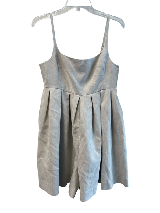 Rebecca Taylor Size 10 Grey Linen & Polyester Spaghetti Strap solid color Dress Grey / 10