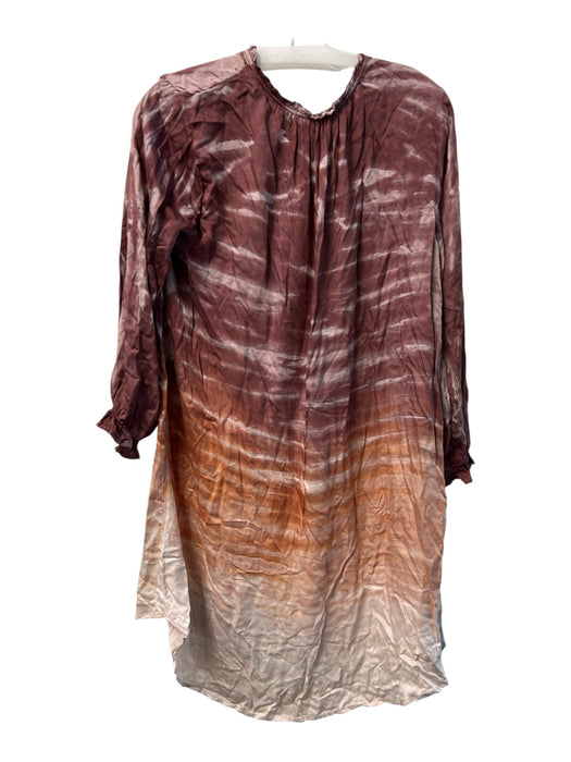 River + Sky Size M Mauve Viscose Tie V Neck Long Sleeve Tie Detail Dress Mauve / M