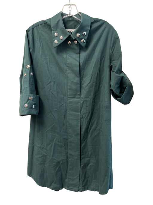 MM6 Maison Margiela Size 42 Dark Green No Fabric Tag Collared 1/2 sleeve Dress Dark Green / 42