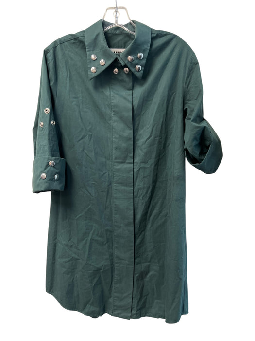 MM6 Maison Margiela Size 42 Dark Green No Fabric Tag Collared 1/2 sleeve Dress Dark Green / 42