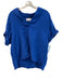XiRENA Size S Blue 100% Cotton Short Sleeve solid color V Neck Top Blue / S
