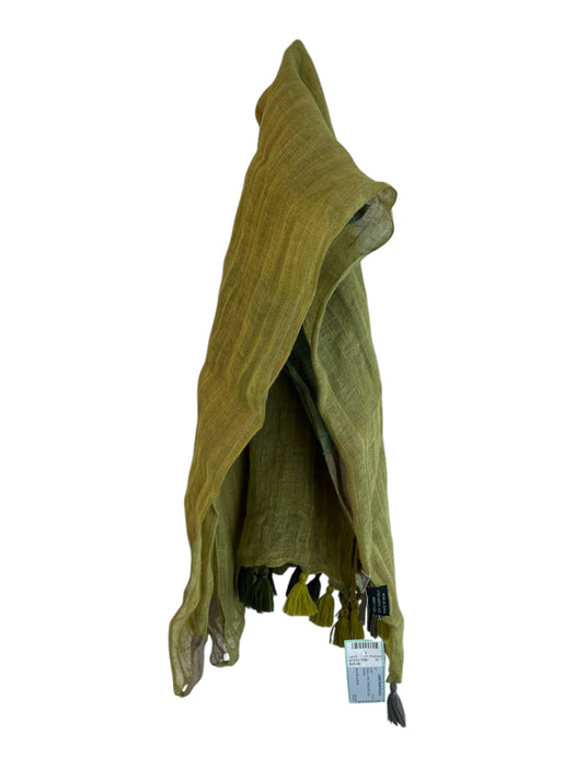 Amet & Landoue Green Linen Tassle Detail scarf Green