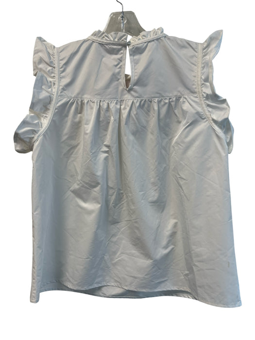 THML Size M White & Multi Polyester Sleeveless Embroidered Detail Round Neck Top White & Multi / M