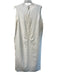 Zara Size L Ivory Polyester Sleeveless Beaded Design Side Slit Scoop neck Dress Ivory / L