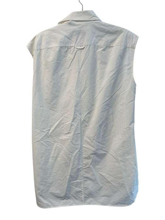 Dries Van Noten Size M White Polyester & Cotton Sleeveless Collar Dress White / M