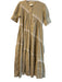 Lovebirds Size M Beige Linen & Cotton Assymetric Buttons Maxi Dress Beige / M