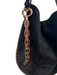 Alexander Wang Black Suede Rose Gold Hardware Magnetic Closure Chain Link Bag Black