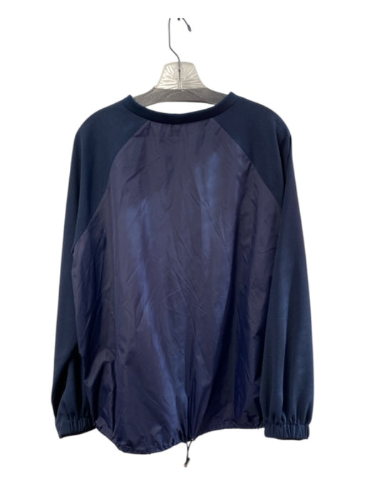 Tibi Size M Navy Triacetate Blend Round Neck Long Sleeve Drawstring Toggle Top Navy / M