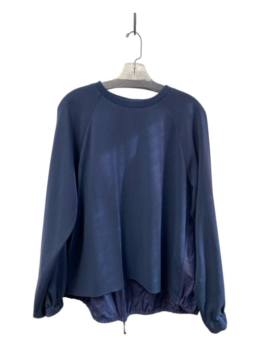 Tibi Size M Navy Triacetate Blend Round Neck Long Sleeve Drawstring Toggle Top Navy / M