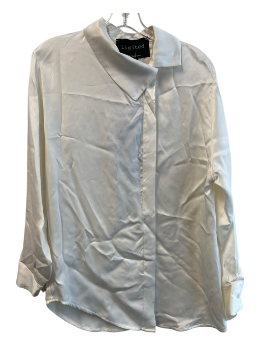 Limited Size 0 Cream Cupro Silk Long Sleeve Button Front Dress Shirt Top Cream / 0