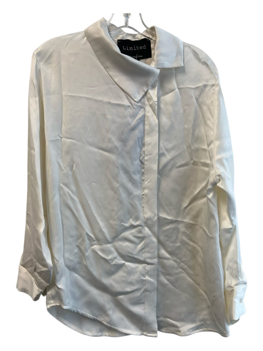 Limited Size 0 Cream Cupro Silk Long Sleeve Button Front Dress Shirt Top Cream / 0