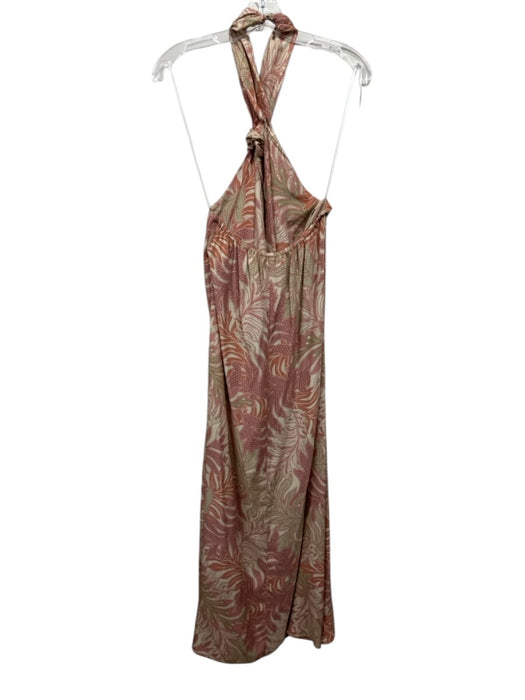 Natalie Martin Size S Beige & Pink No Fabric Tag Botanical Print Maxi Dress Beige & Pink / S
