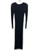 Zara Size S Black Viscose Blend Knit Long Sleeve Striped Accordian Pleat Dress Black / S