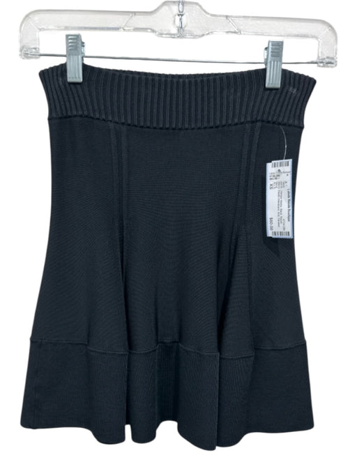 A.L.C. Size XS Black Rayon Blend Elastic Waistband Knit Paneled Mini Skirt Black / XS
