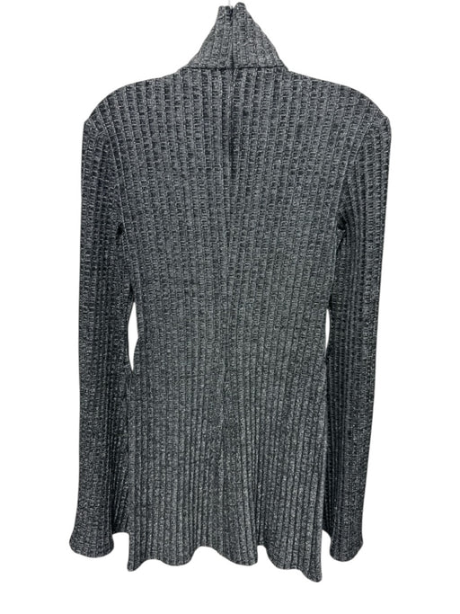 Ellery Size 2 Silver & Black Viscose Blend Metallic Thread Ribbed Knit Dress Silver & Black / 2
