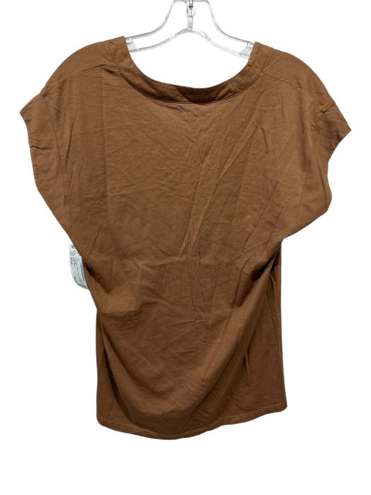 Frame Size Small Tan Brown Cotton V Neck Cap Sleeve Top Tan Brown / Small