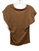 Frame Size Small Tan Brown Cotton V Neck Cap Sleeve Top Tan Brown / Small