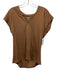 Frame Size Small Tan Brown Cotton V Neck Cap Sleeve Top Tan Brown / Small