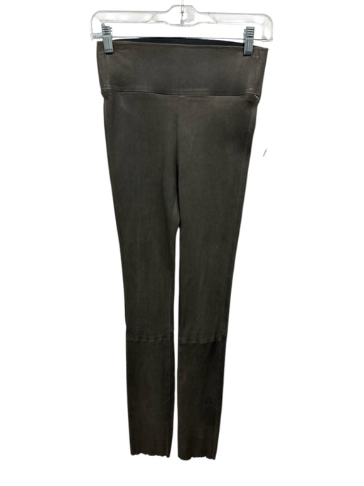 SPRWMN Size S Olive Taupe Lamb leather Elastic Waistband Paneled Leggings Olive Taupe / S