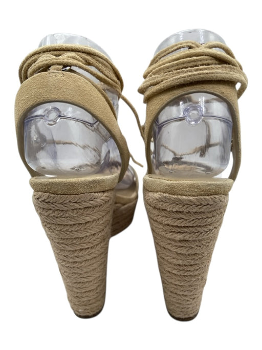 Michael Kors Collection Shoe Size 38.5 Beige Leather Upper Strappy Wedge Sandals Beige / 38.5
