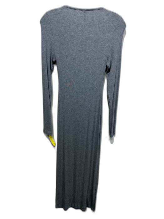 SKIMS Size S Gray Modal Blend Ribbed Knit Heathered Long Sleeve U Neck Dress Gray / S
