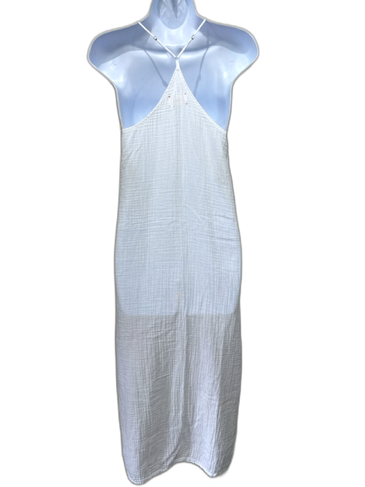 XiRENA Size XS White Cotton Gauze Spaghetti Strap Pocketed Side Slits Dress White / XS