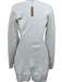 SKIMS Size M White Polyester Blend Boucle Zip Front Long Sleeve Romper White / M