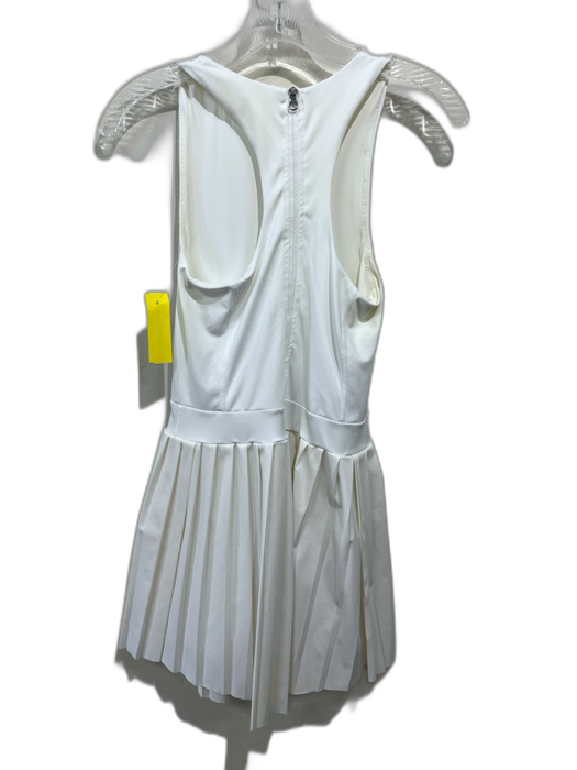 Varley Size XS White Polyester Blend Sleeveless Back Zip Pleated Skirt Dress White / XS