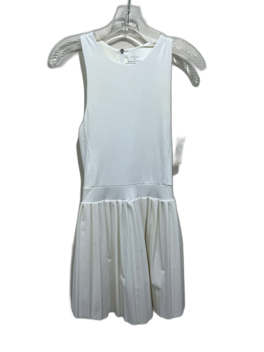 Varley Size XS White Polyester Blend Sleeveless Back Zip Pleated Skirt Dress White / XS