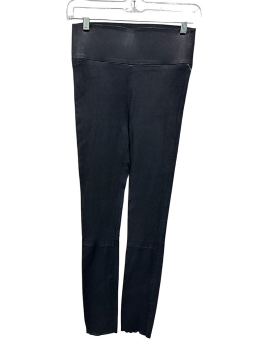 SPRWMN Size S Black Lamb leather Elastic Waistband Paneled Leggings Black / S