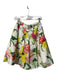Ted Baker Size 1 Cream & Multi Polyester Floral Pleat Detail Back Zip Skirt Cream & Multi / 1